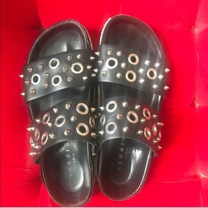 Sandro studded Leather slip ons size 6.5